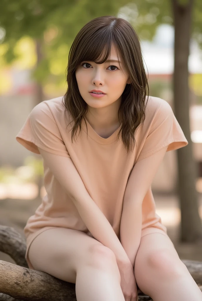 (((One girl,alone))),(Highly realistic photos, High resolution, Detailed face, Beautiful Eyes) Japanese women, 21 years old, Cute Face, alone:1, Nice body, Medium chest, ,Hairstyle,  Take a photo book,,Healthy Body,Thighine Fujiko,Captivating pose