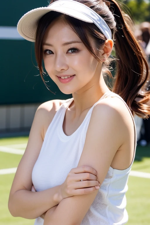 アイドルのようにvery cute、Cute and adorable、18歳のYoung faceに見える20歳の少女, Young face、very cute、Smiling Kindly、Cheerleader、Topless、Toplessで乳房が見える、Nipples are visible、I can see her 、Sitting on one's knees in the schoolyard、whole body像、whole body、 Natural light、Accurate、Anatomically correct、Textured skin、Super Detail、 Attention to detail、highest quality、High resolution、Real、realism、Raw photo、Genuine、masterpiece