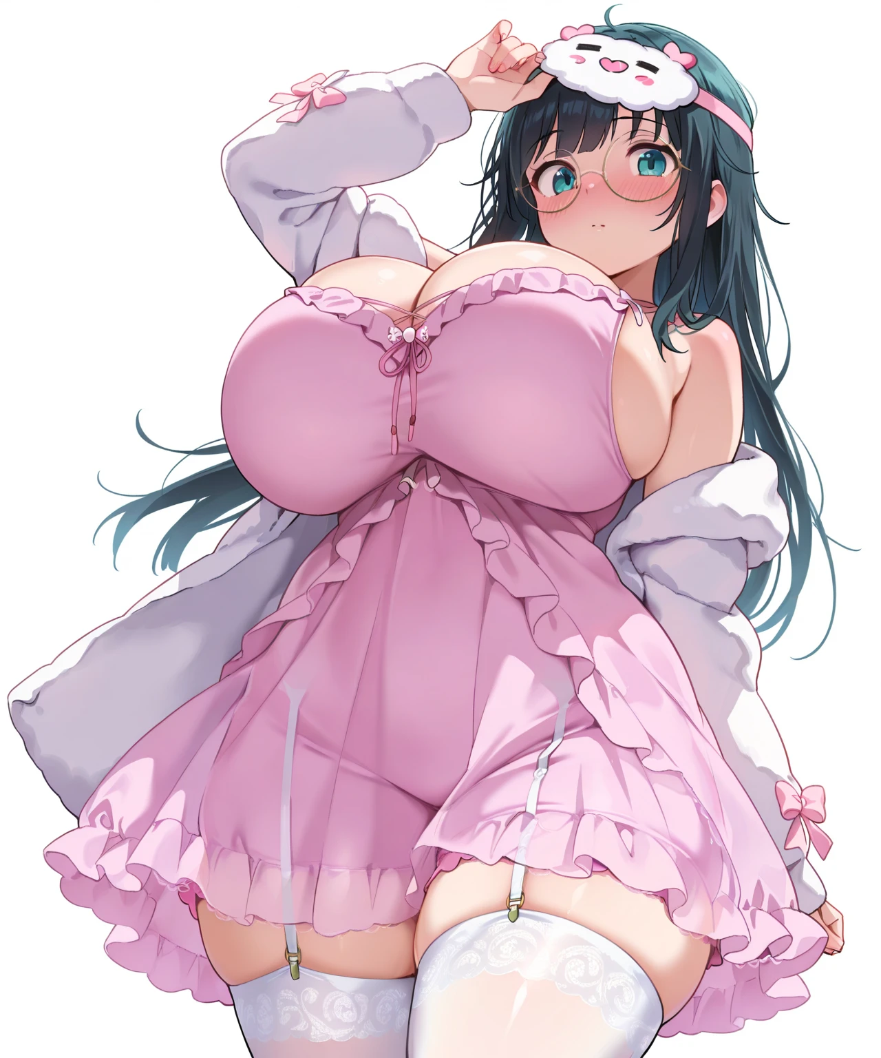 (8k, Highest quality, masterpiece:1.2),\(Eye details\),(\(Clothing Details\)\),Full Body Lesbian,(Huge boobs),(Face focus) ,Highly detailed CG Unity 8k wallpaper,Huge file sizes,Super detailed,High resolution,Absurd,Beautiful Eyes,Ray Tracing,Dramatic Shadows,Finely delineated,Dramatic angle,Hyper Detail,(1 girl:1.3),(alone),,Mature Woman,long hair black,Green Eyes,wear(Cosplay_Magical girl,Very cute ruffled white dress,Large ribbon bow tie bag),