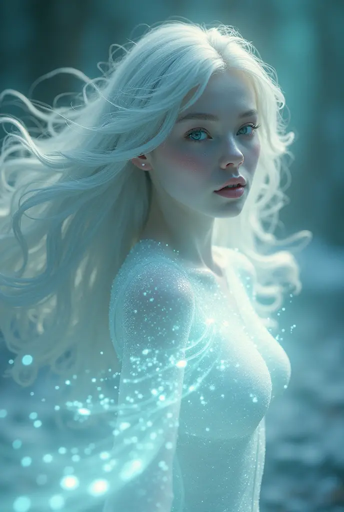 (masterpiece,Distinguished Quality,mirror-like,cinematic experience,incredibly detailed,absurdities),8k,Wallpaper,(ray tracing),1 female,full body shot,beautiful woman,(The goddess of light is floating in the air.:2.0),(Forehead:2.0),(The female body is composed of white light particles.:2.0),Portrait of the goddess,fantasy digital art,(cowboy shot:2.0),(super sexy:2.0),(diffuse light reflection.:2.0),(The background is a beautiful aurora.:2.0),(beautiful face,detailed face,beautiful skin texture:1.3,beautiful hair)