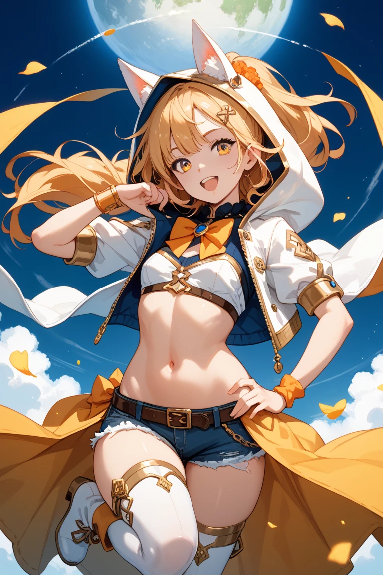 (extremely detailed CG unity 8k wallpaper),(masterpiece), (best quality), (ultra-detailed), (best illustration),(best shadow), (sharp eyeliner, eyeshadow, detailed eyes:1.1),
,BREAK
(SAT8damaged:1.2), smile, (holding white flag:1.2), midriff,
<lora:SAT8:1>