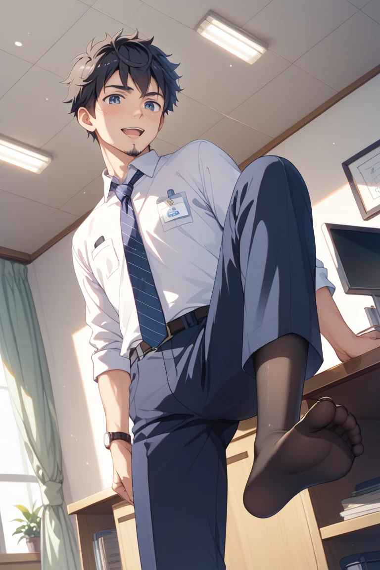 School boy
Showing smelly feet
Low angle