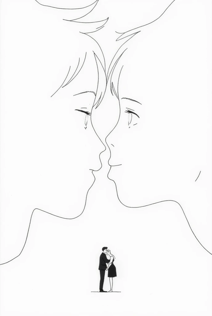 a black and white drawing of two women kissing each other, pixivs and junji ito, subtle junji ito, by Junji Ito, manga”, by Urakusai Nagahide, junji ito style, by Naka Bokunen, yoshitaka amano and junji ito, by Sadamichi Hirasawa