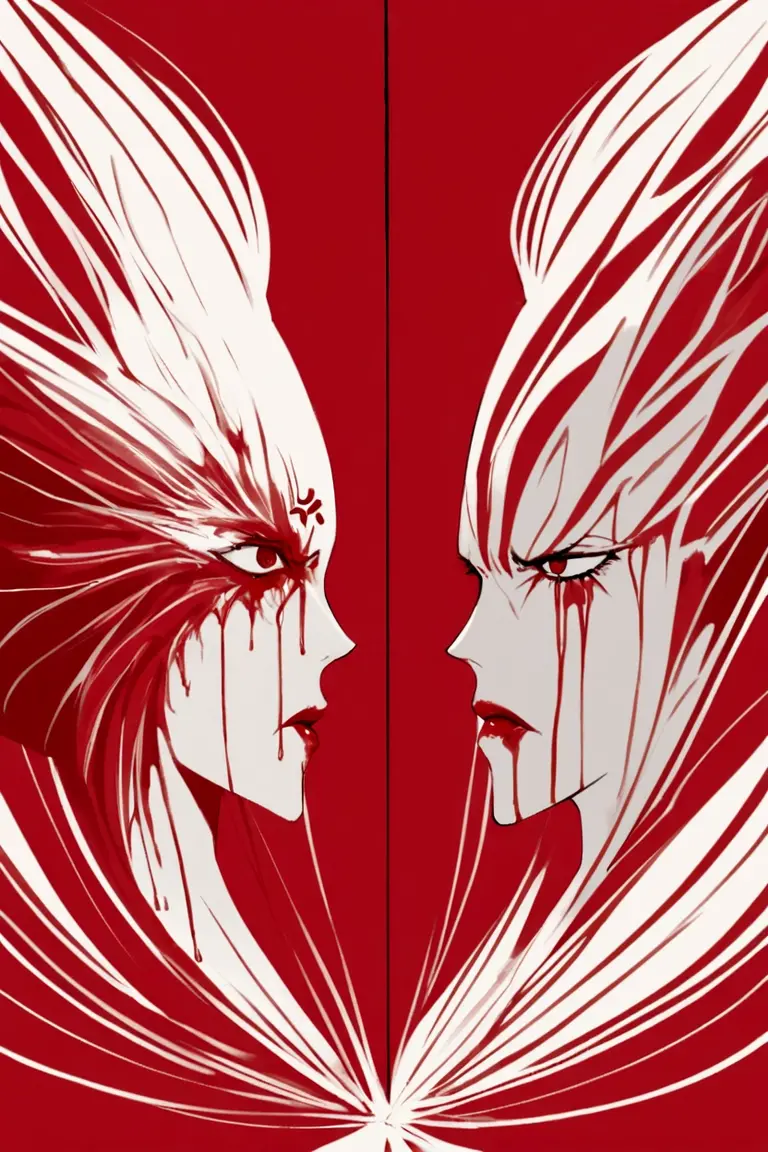 A logo with boiling blood, too simple for a blood faction in an RPG world, blood emblem, only red color, frantic, anger, chic, Symmetrical, posh, high qualiy, Blood streaming, work of art, cinematographic