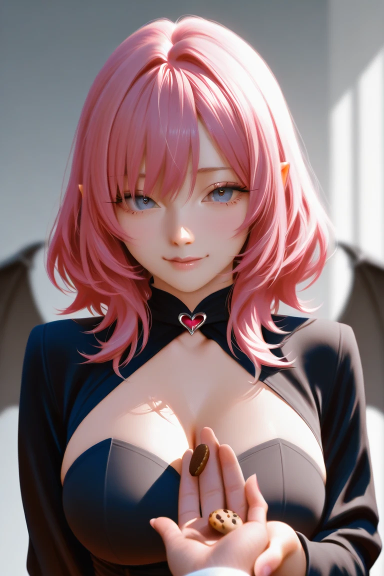 (masterpiece、top-quality、hight resolution), Create an image featuring a gentle and calm housewife wearing a cosplay costume from the work 【Lilith - Darkstalkers】. The scene should be shown from the perspective of the person she is showing it to. Ensure the following:
1. The housewife has a gentle and calm demeanor.
2. She is wearing a cosplay costume from the specified work 【Lilith - Darkstalkers】.
3. The perspective is from the viewer's point of view, as if they are seeing her show off the costume.
4. The background should suggest a comfortable, private setting, like a living room or bedroom. nsfw