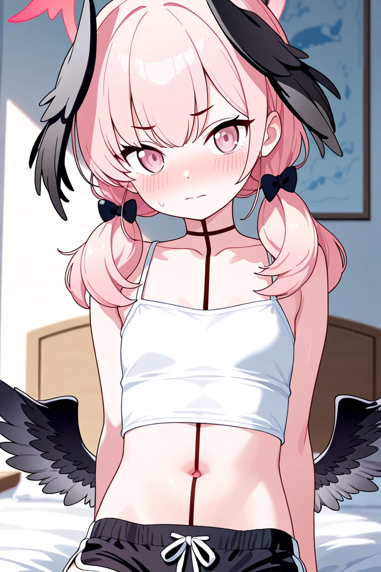 Futanari, pink hair, lacy lingerie, full body picture