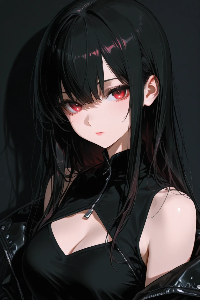 1 girl、Detailed facial details，Cat ear，Black long hair,red lips，Slim，Latex school uniform，Student Clothing，Large Breasts，Charming red eyes,，handcuffs，collar，Radiant Skin，campus，forest