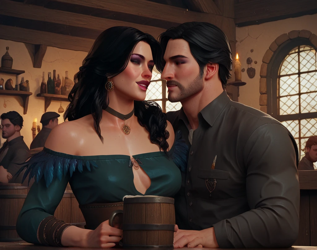 a mature woman with long black hair tied up, beautiful detailed eyes, beautiful detailed lips, round face,  with cleavage, wide , wearing a long dress with an apron, sitting on the sofa answering the phone, looking shy, behind her a mature man her husband roasting meat on the barbecue and a 10 year old boy her son helping with detailed and perfected meat art, ambiance of the house's leisure area, representing a family, unfaithful wife on the phone sitting on the sofa while husband roasts meat on the barbecue with their son, both two smiling,(best quality,4k,8k,highres,masterpiece:1.2),ultra-detailed,(realistic,photorealistic,photo-realistic:1.37),HDR,UHD,studio lighting,ultra-fine painting,sharp focus,physically-based rendering,extreme detail description,professional,vivid colors,bokeh,portrait,photography