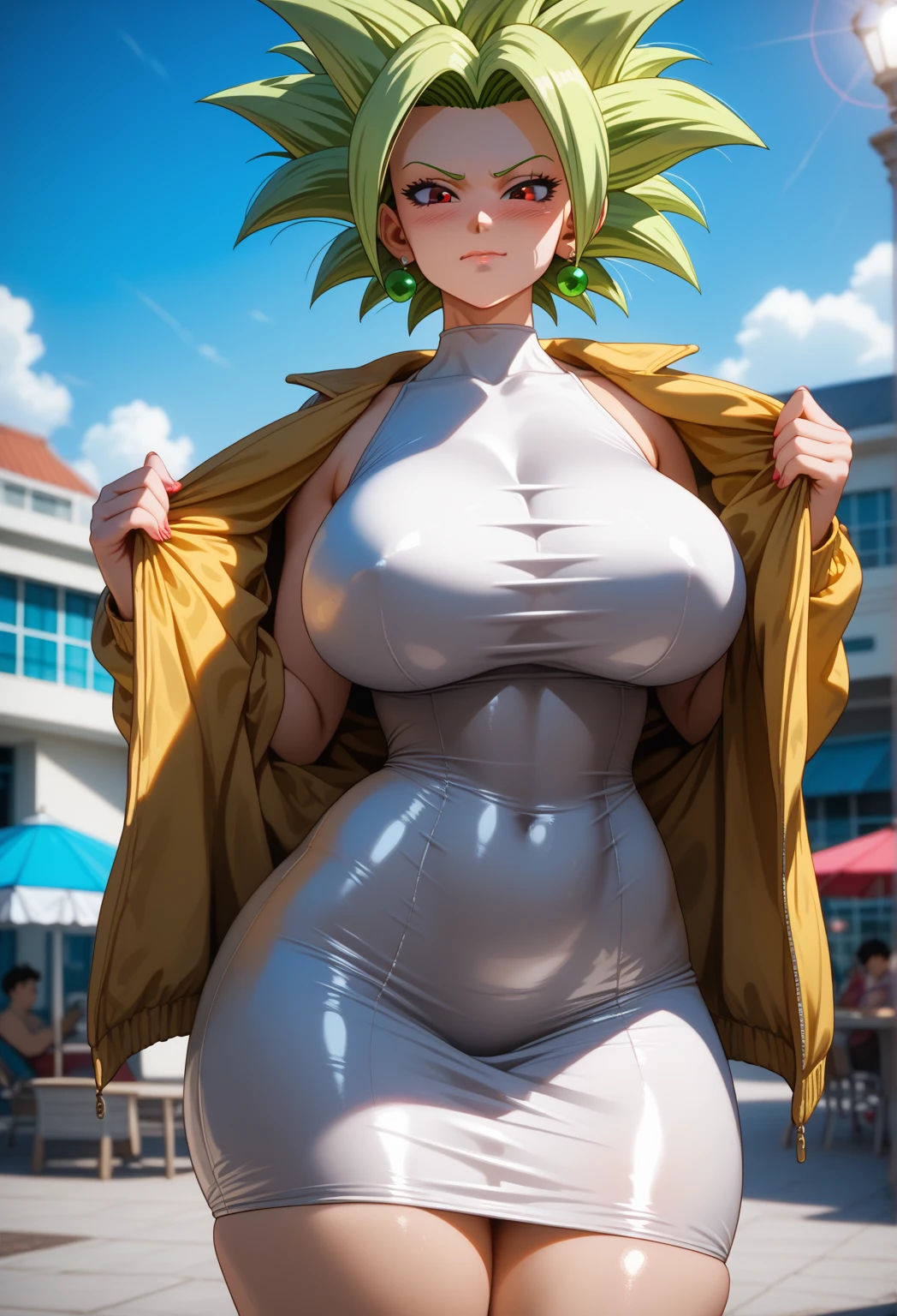 Samus Aran, Metroidover universe,mature woman,horsetail hair, looking towards the horizon, big and round buttocks, LEGS SEPARATED FROM ONE FROM ANOTHER CREATING A 45 DEGREE ANGLE,narrow waist, large generous chest,nude,naked
