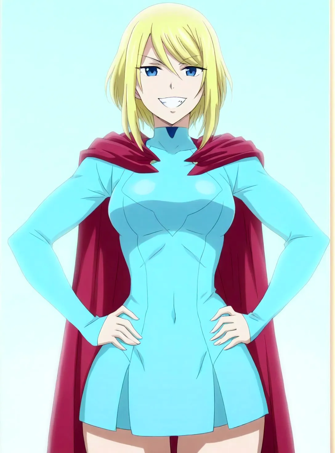 A girl, in a dynamic pose, cape, cups, shirt long, designed by Gucci::3, tumblr, inspired not Yanjun Cheng style, digitl art, lofi internet girl meme, trend in this, catalog photo, 3D rendering beep, Rhads e Lois Van Baarle, cartoon style illustration, bright pastel colors, a beautiful art illustration, retro anime girl --ar 2:3 --q 2