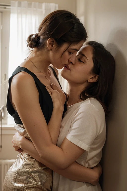 two women, teacher, kiss