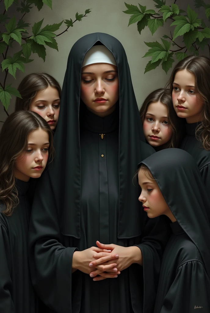 GOTHIC CHILDREN WITH CROSSES PRAYING