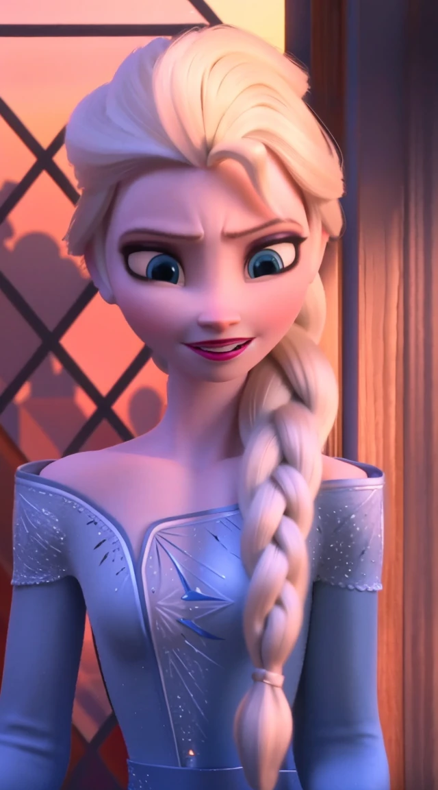 A beautiful, elegant long hair sings angry mouth