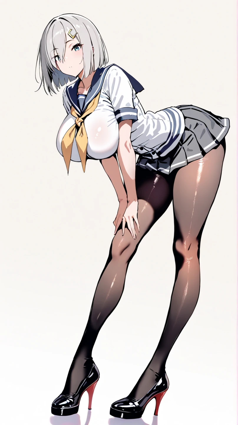 (masterpiece)、(Best image quality)、(Very detailed)、(Very detailed)、4K、(8K)、Best image quality、(beautiful), 1 Girl,Huge breasts、Thick thighs,Noise Reduction、Emphasis on the crotch、Breast Augmentation,(Black Pantyhose:1.3),(nsfw :1.3),(pubic hair:1.8),(Sex slave:1.3),(school uniform:1.2),blush,Sweating,smile,(Standing splits:1.3)