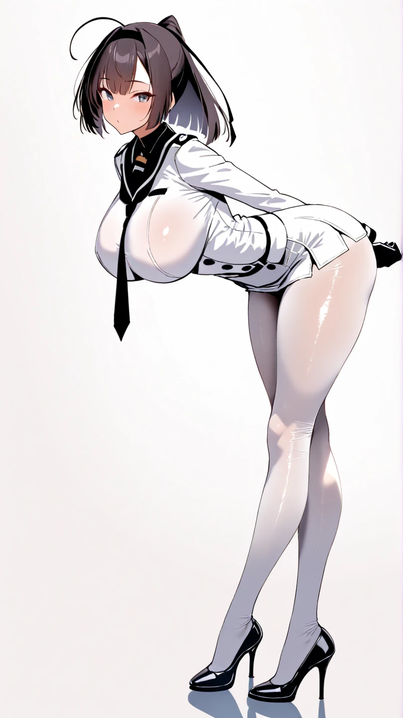 masterpiece, best quality, highly detailed, 8k, pure grey background, japanese comic, sketch, 20-year-old girl, athletic body, abs, muscular, beautiful face, shining eyes, long legs, short hair, big breasts, wearing white stockings, wearing white long boots with high heels, slender waist, tight butts, opening mouth, korean idol, dancing, elegant
