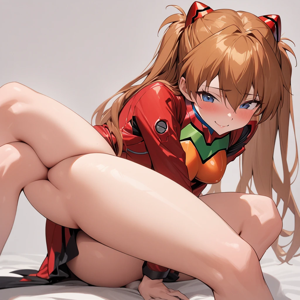 Completely naked, leaning over, Climax, get excstacy, no clothes, masterpiece, very short pigtails,brown hair, Hair tie with two big red clothespins, mature, Female robot, android, joint seam, blue eyes, full body figure, Height: 160cm, flushed cheeks, 2020s anime picture, ball joint, missionary angle, joy, A big smile, jump　A beautiful robot with short brown hair in two short pigtails held up by two large red clothespins.　25 years old　2020s anime picture　blue eyes　Uplifting, No NSFW, whole body, spread legs, brown short leather shoes