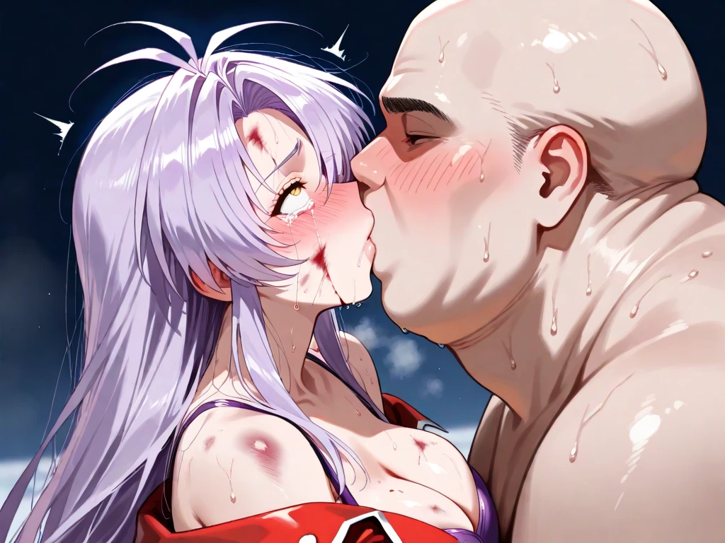 (girl,Fat middle-aged man:1.2)、(Completely naked)、blush、French kiss、(hug)、(Big Breasts)、Very detailed、High resolution、4K、masterpiece、High resolution、(tears:2)、(rape)、Straddle a man、heart、toilet、(Sex:1.3)、(Grin)、Knee socks、(Oblique view)、(Push down)、(rape)、Breastfeeding