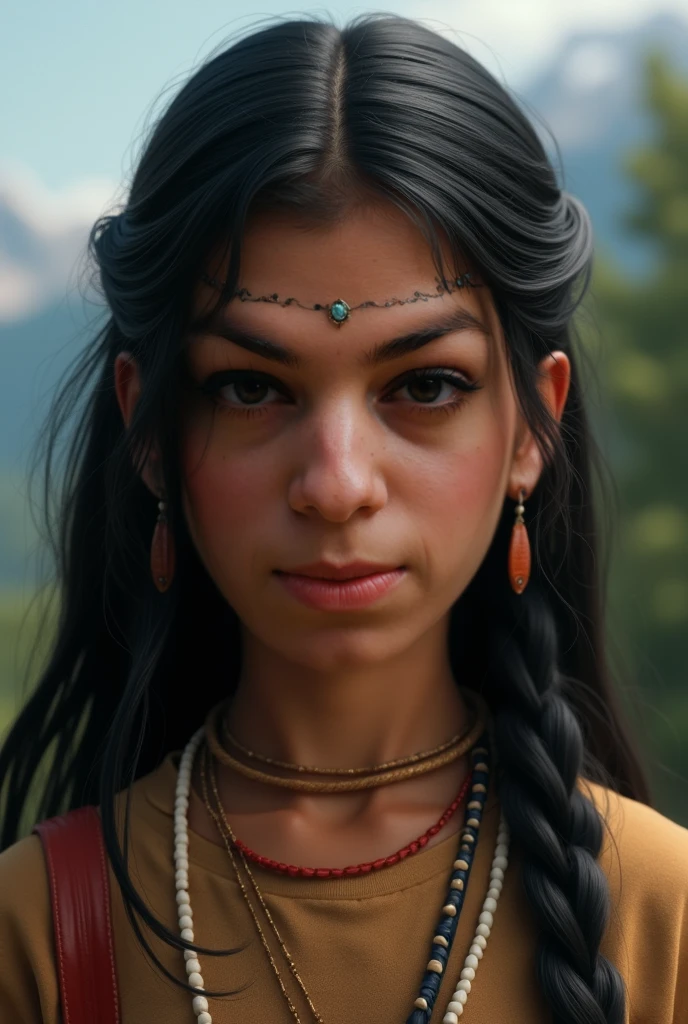 portrait of an indian village woman in forest in Himachal pradesh, clear facial features, Cinematic, 35mm lens, f/1.8, accent lighting, global illumination --uplight --v 4