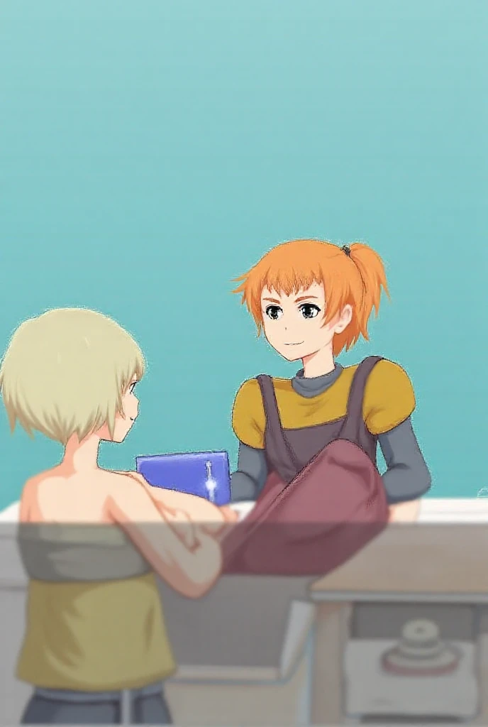 <lora:machi_kyouko-10:0.7>, orange hair, short hair