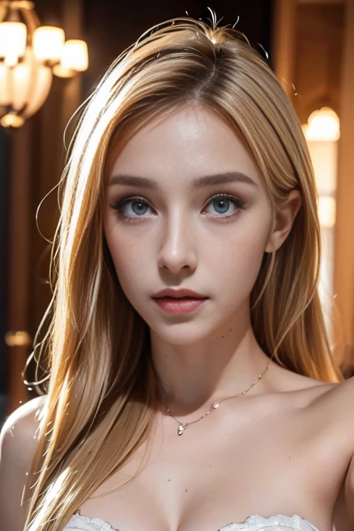 beautiful 18yo american supermodel, k pop, dance wear, sporty, looking at viewer, slender figure, blonde, detailed face, realistic eyes, detailed eyes, facing straight at camera, fujifilm xt3
