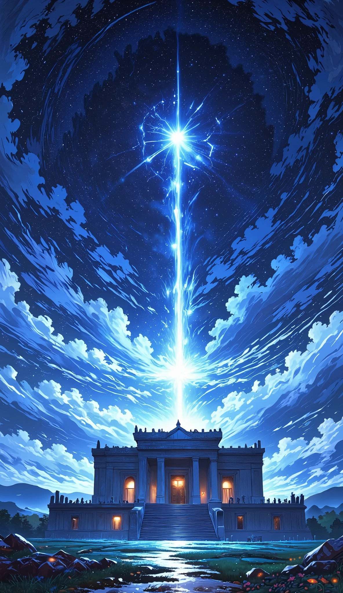 (( Astonishingly )),(Masterpiece:1.2), a white temple in outer space in the stars of the sky, The temple of the new Jerusalem in the stars, the one in the prophecies of the Apocalypse, the temple that had the same dimensions everywhere, a beautiful white temple, beautiful stars around, many cosmic clouds, beautiful heavenly landscape, an infinite blue sky, a galaxy in the sky, beautiful galaxy, 超High resolution, Attention to detail, high quality, High resolution, 最high quality, 4k, 8K、 very beautiful
