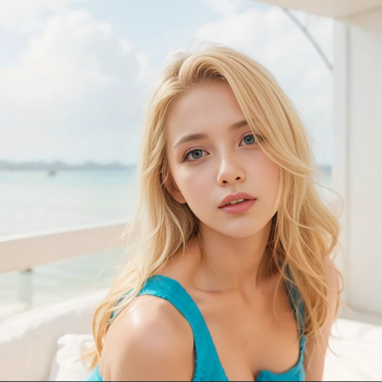 Abstract Expressionism Paintings Abstract Beauty, In the center, looking at the camera, Approaching perfection, Very detailed, Digital Painting, artステーション, Cute 18 year old girl, blonde beautiful hair, The cleavage appears larger、Colorful and fashionable clothes, Random Pause, Fashion Model, コンセプトart,Smooth,Sharp focus,figure,art:Kahne Griffith and Vadim Kashin . Bold colors, Abstract shapes, Expressive, Emotional, 公式art,unity 8k wallpaper,Very detailed, beautiful, beautiful, masterpiece, Highest quality, (フラクタルart: 1. 3),One girl,Very detailed, Dynamic Angle, most beautiful forms of chaos, elegant, Brutalist Design, Vibrant colors,