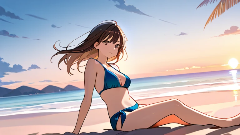a cartoon picture of a woman in a bikini on the beach, Artgerm. anime illustration, Artgerm 4K, Estilo Artgerm, Estilo Artgerm, Artgerm em ArtStation Pixiv, Estilo Ivan Talavera e Artgerm, Artgerm. High detail, Artgerm extremamente detalhado, Modelo IG | Artgerm