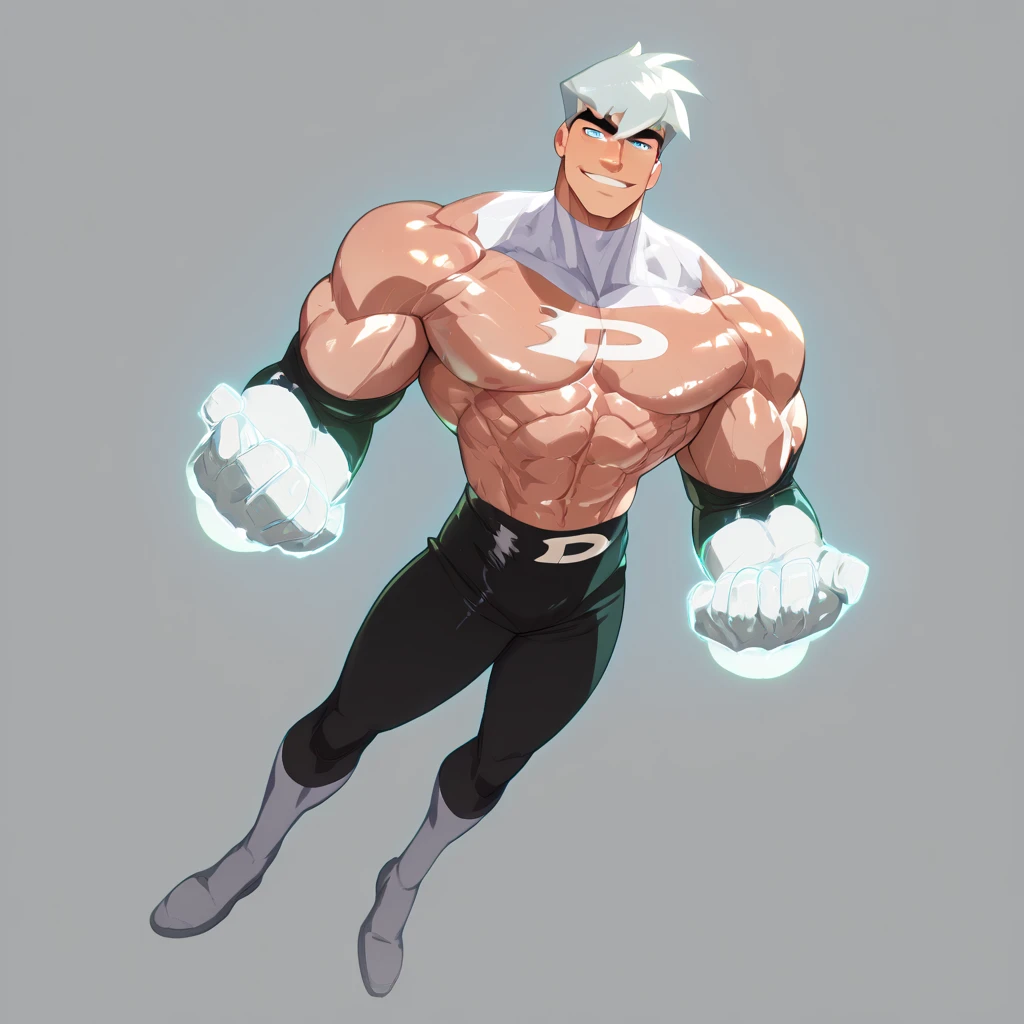 (Masterpiece) (Hyper muscular) (3 boys) Danny Phantom, Dash Baxter, football stadium background, ghost, hypnosis, jock, conversion, locker room hallway, hyper muscles, jockstrap, bro, meathead, hypnotized, brainwashed, brainwashing, big dumb jock, football. Glowing blue eyes. Hyper crotch bulge. Massive bulging crotch. Big balls. Big biceps. Big triceps. Big traps. Broad shoulders. Big meaty pecs. Big thighs. Thick glutes. Hyper muscles. crew cut. Football team assimilation. Well endowed. Clothes turning into Casper High School football uniform. Danny Fenton looks shocked and gradually transitions to a dull vapid expression instead as his eyes glow. Fellow football players lay gloved hands on his shoulder pads. "Gah! What happened to me? I look like a—! Like a ... BIG ... DUMB ... JOCK...." Open mouth. Blank stare. digital painting. Very detailed. Vapid stare. Dumber and dumber. Brain drain. Dash Baxter smirks and says, "That's because that is what you are now, Fenton. You're gonna be just like us. And you're gonna love every minute of it." Danny replies, "Love ... being ... a jock.... Big ... dumb ... horny ... jock...."
