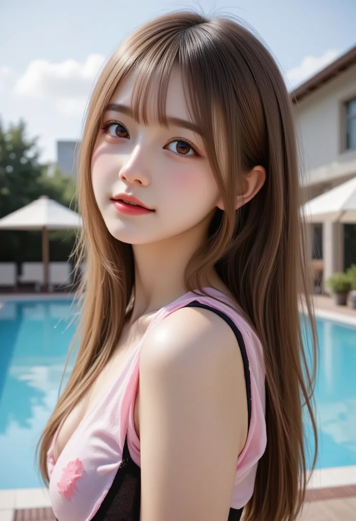 Woman with long hair and white swimsuit Chinese woman Realistic anime 3D style Photorealistic anime Cute realistic portrait Cute natural anime face Ultra realistic anime Photorealistic!!!!!!Art style realistic young anime girl beautiful anime face 3d anime realistic realistic anime girl render realistic beautiful big eyes