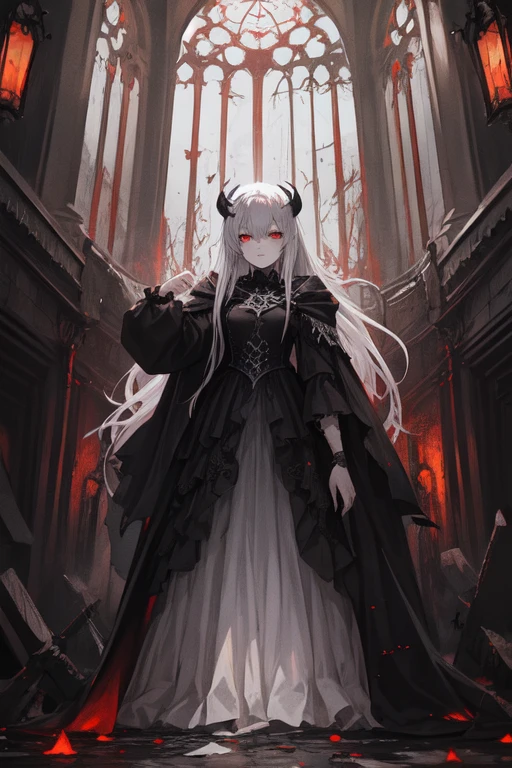 Dark fanatasy, monster in a forest, tall, horns, big teeth,4k, dark style
