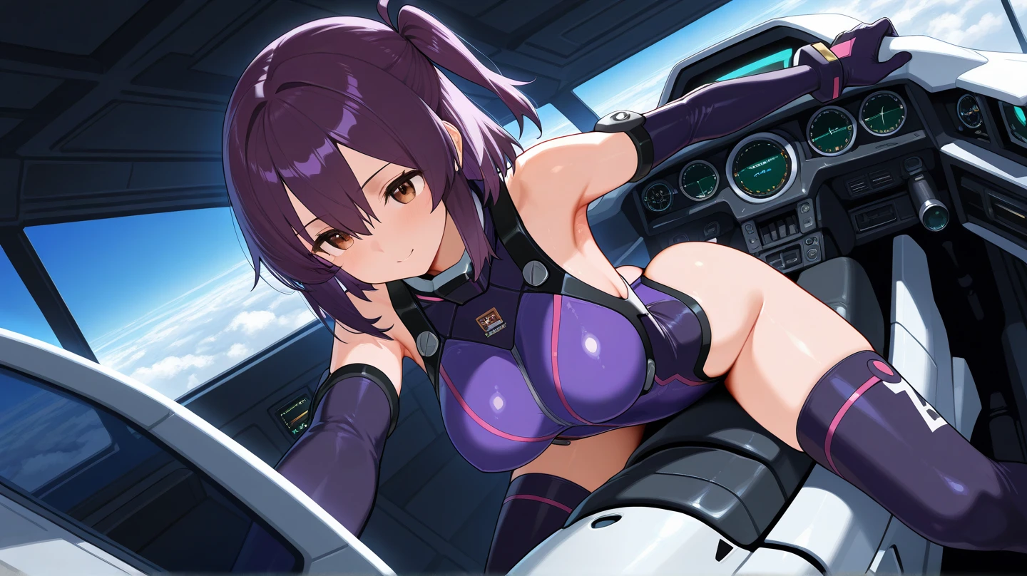 Highest quality,masterpiece,High resolution,Super detailed,perfect anatomy,extremely detailed CG,girl,Full body painting、No correction、(((Sato Air)))、(brainwashing)、One unparalleled beautiful girl,Short Hair,Brown Hair,Blue Eyes,Big Breasts,Big Butt、((Fallen into evil))、Black bodysuit、A plump and seductive body、Wicked Smile,cute,Refreshing belly,,See-through clothing、Shiny skin、Wearing a mechanical miniskirt、((Mecha Girl))、Knee socks、((Obscene lines))、(Has a mechanical demon tail)、(Has mechanical demon wings on his back)、(Mechanical Limbs)、