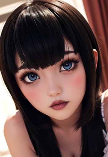 girl, colored hair, soft features
