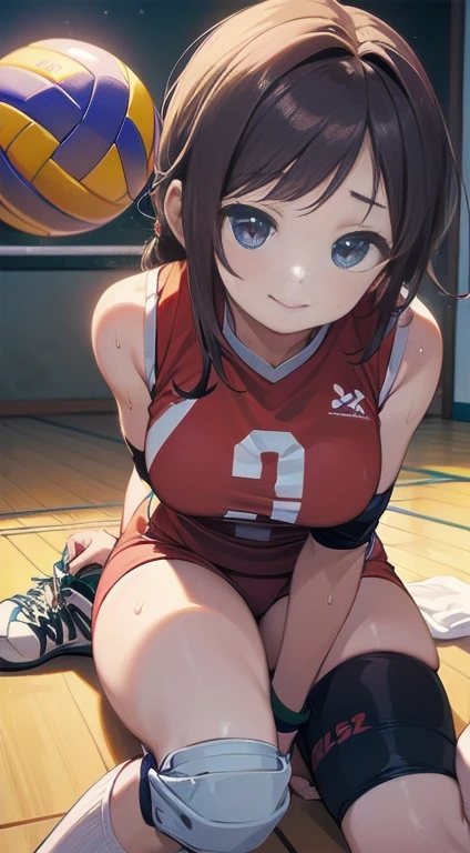unity 8k wallpaper, anatomically correct, (((masterpiece))), (((best quality))), (((ultra detailed))), (((high-resolution))), ((Ultimate cutie)), perfect hands, perfect finger, (((good anatomy))), detailed beautiful face, shiny hair, (((gyaru))), (potbelly), (curvy), medium breasts, ((Thick thighs)), (((solo))), ((seductive smile)), (((blush))), ((embarrassed expression)), (Eyes are heart marks), (heart shaped pupils), ((trembling)),
BREAK, (((sit astride the perfectly spherical shape 6-inch volleyball))), (((Straddling a perfectly spherical 6" volleyball))), (((Perfectly spherical 6" volleyball fits perfectly crotch))), BREAK, (((Rub the Perfectly spherical 6" volleyball against crotch))), (masturbation),
BREAK, adidas, (Collared volleyball uniforms), sleeveless, ((buruma)), ((kneepad)), ((pussy juice stained)), (elbow pad), (((sweat))), (((covered in sweat))), ((deep breathing)), in Volleyball Court, indoor, lighting, looking at viewer, full body, (spoken heart)