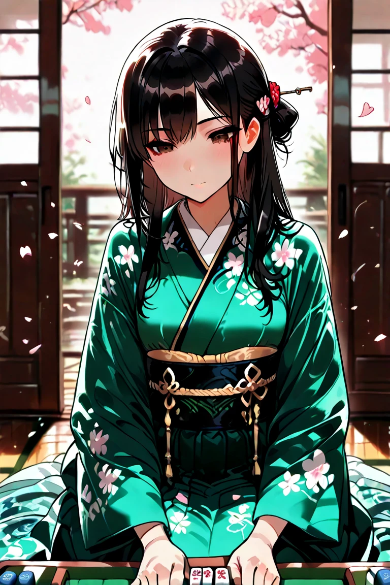 teens girl,A dark-haired,A Japanese style,japanes,traditional Japanese room,kimono,花魁,poneyTail,Shyness,masturbation,,fingering,pussy juice,,masturbated