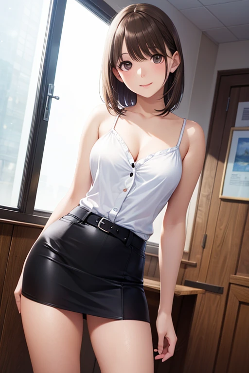 A woman wearing a white backless dress，He wears black stockings on his legs，Exposing the abdomen，The figure is good，The is very detailed，[ 4K realism ]!!, [ 4K realism ]!!!, [ 4K digital art ]!!, Realistic shadow perfect body, realisticlying!!!!!!! art-style, photorealistic anime, by Shitao, Popular topics on cgstation, Casual pose, realistic anime 3D style