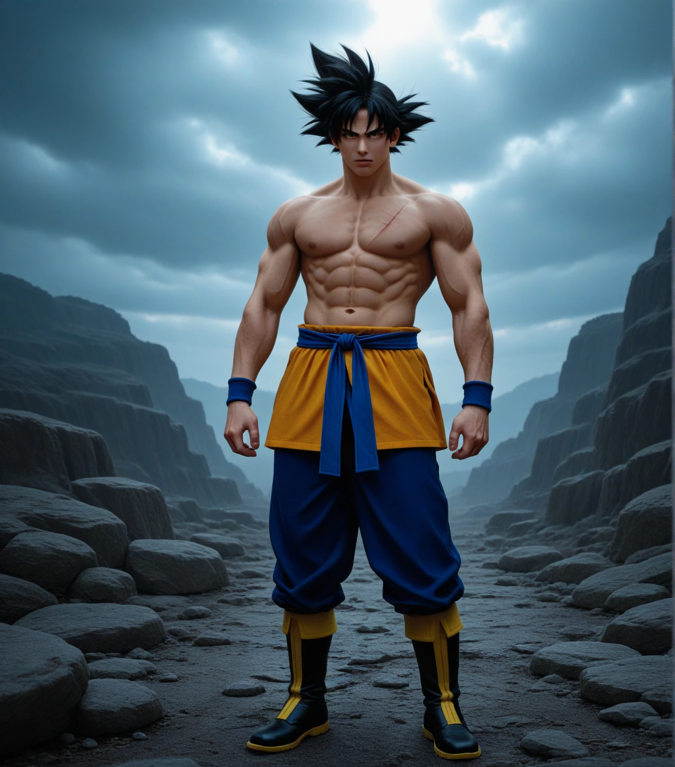 um wallpaper em 4k de dragon ballz e com o shenlong