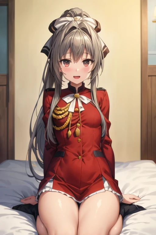 (masterpiece, best quality), intricate details,
1girl, <lora:pursena_adoldia-10:0.8> pursena_adoldia, 1girl, long hair, animal ears, dog ears, solo, skirt, long sleeves, large breasts, very long hair, red skirt, jacket, tail, dog tail, shirt, bow, white shirt, bowtie, red bow, brown eyes
on back, on bed,