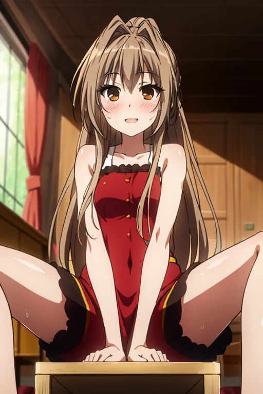(ultra-highdetail, 8k quality, best quality, extremely detailed illustration,intense shadows, high quality anime illustration style, anime coloring),
(lingyin huang, long hair, brown hair, ribbon, twintails, (green eyes:1.3), hair ribbon, fang, bare shoulders,),
lift skirt, vagina, nipple, sitting, spread legs, front view, gleaming skin, moist skin, open mouth, embarrassed, orgasm face, low angle, outdoors, white thighhighs,