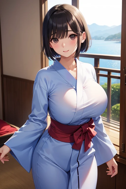 (masterpiece, best quality), 1girl, solo, looking at viewer,
standing, straight-on, v-arms, arms in front, own hands together,
<lora:Isshiki_Ai-v2:0.8>, short hair, bob cut, bangs, (asymmetrical bangs), brown hair, (black hair:0.6), (brown eyes), lips, huge breasts,
kimono, japanese clothing, sash, colorful clothing, floral print, frills, <lora:colorful_dress:0.5>, colorful_dress,
underwater, geological formation,
smile, closed mouth