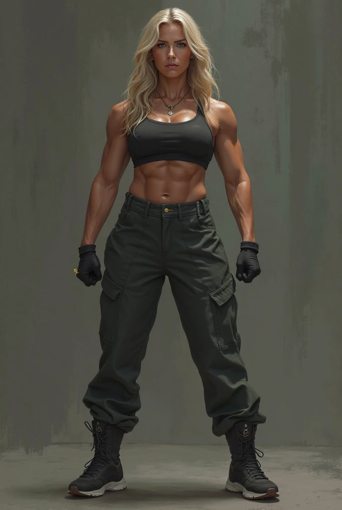 muscular girl standing tall,shredded arms and abs,carrying firearm m16,in camouflage shorts and top,in military barrack,volumetric light,realistic,high-res,4k,[sharp focus],[physically-based rendering],[extremely detailed],[professional],[vivid colors],[bokeh],[portrait],[urban camouflage],[military base],[strong and confident stance],[intense gaze],[bright sunlight filtering through the windows],[gritty atmosphere]