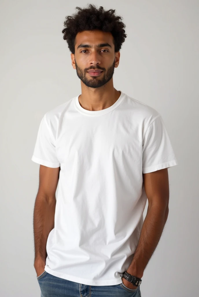 Smart boy wear t shirt and pant and long hai and beard