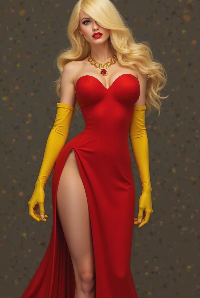 retro style, beautiful female film model, Glamorous body, Fine body, blond, curly hair, soft skin, blue colored eyes, heavy make-up, Beige lips, ((red velvet dress)), high-heels, Pearl necklace, Realist, underground, 8K super Realista, super detalhado e Realista, Posture sculpture