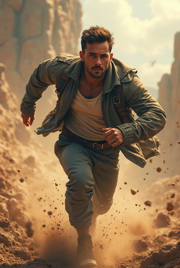 A man running against time