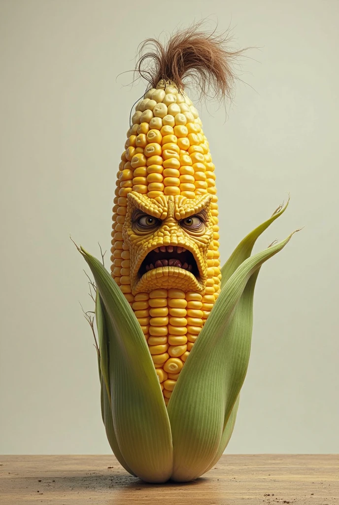 I want a picture of an animated corn dressed as a ninja