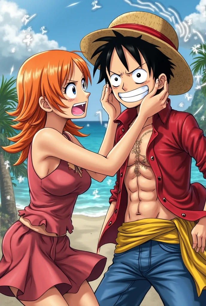 please make a youtube banner using the characters nami and Robin from one piece