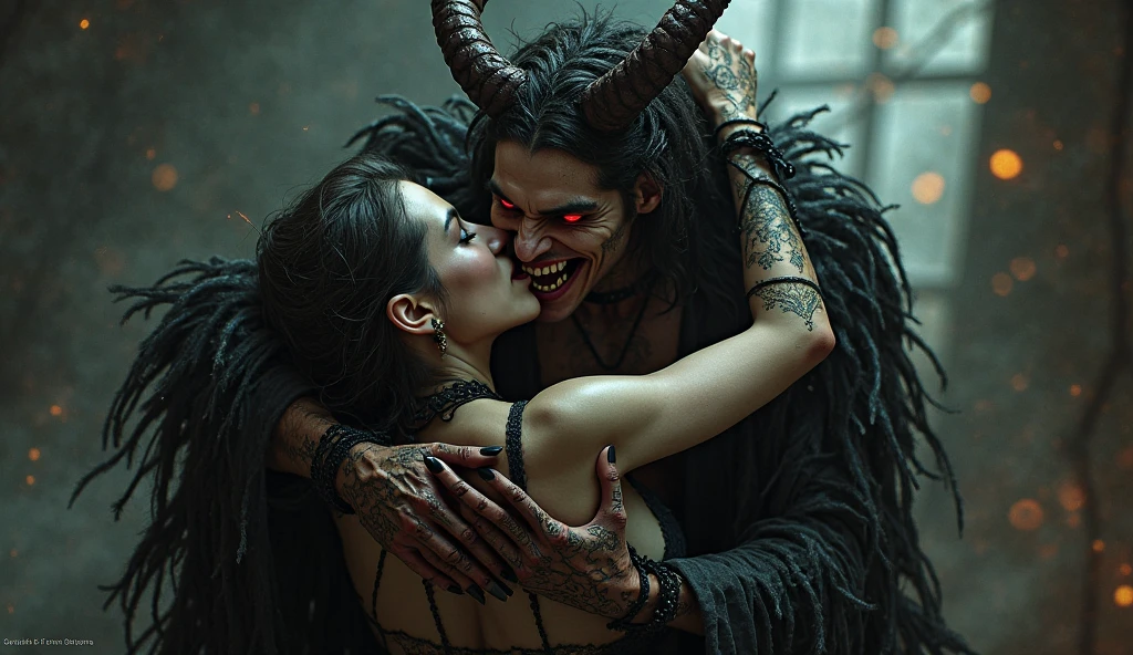 baphomet e jesus se beijando