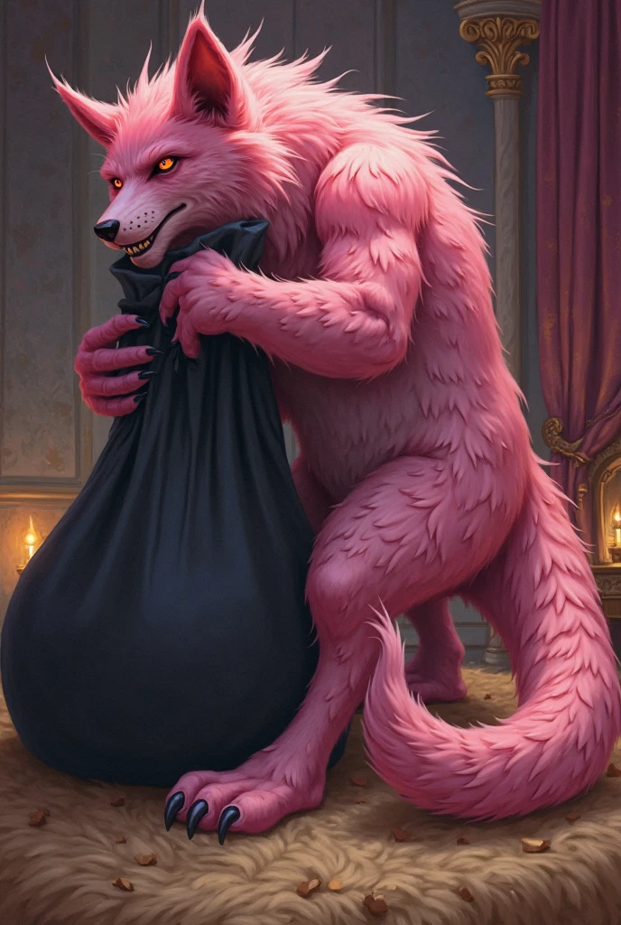 Scribble 德国牧羊dog face,Humanity(dog),(black fun underwear:1.3),Muscular,(Brown eyebrows:1.1),(Perfect purple eyes),Black fur,(artist:Takemoto Arashi),basement,(A crystal necklace is worn around his neck:1.2),(Tentacles:1.2),cry,Wolf Tail,。