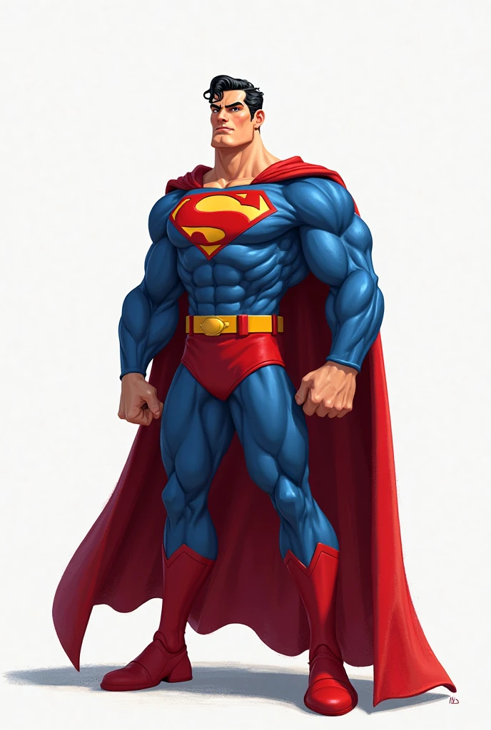 Superman in underwear sweating