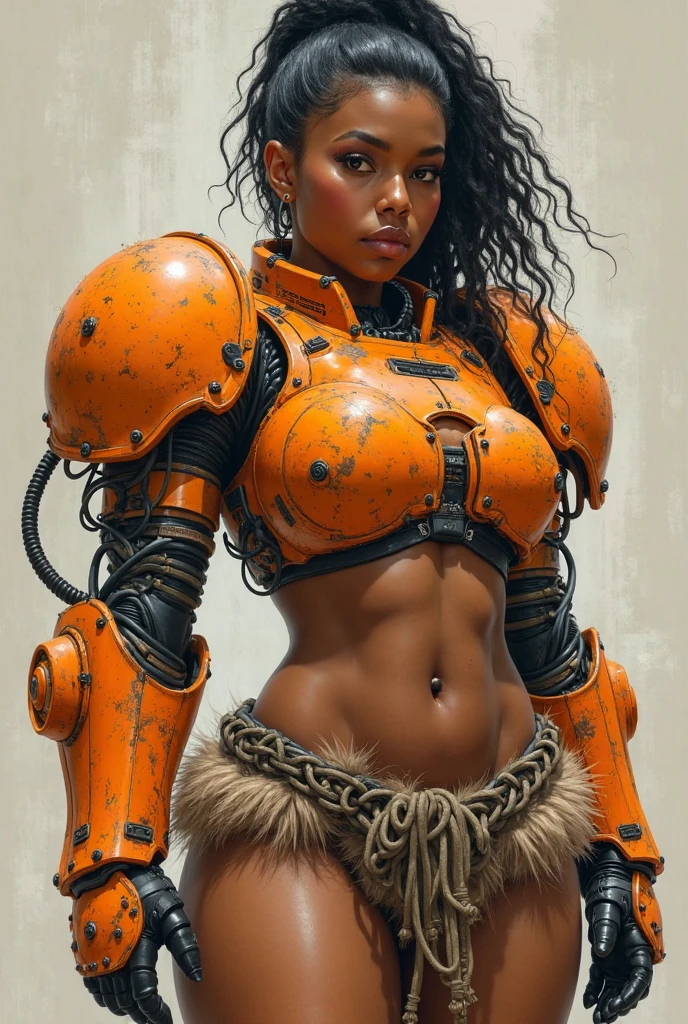 huge breasts black woman cleavage<lora:postapocalypse3:0.85> postapocalypse,