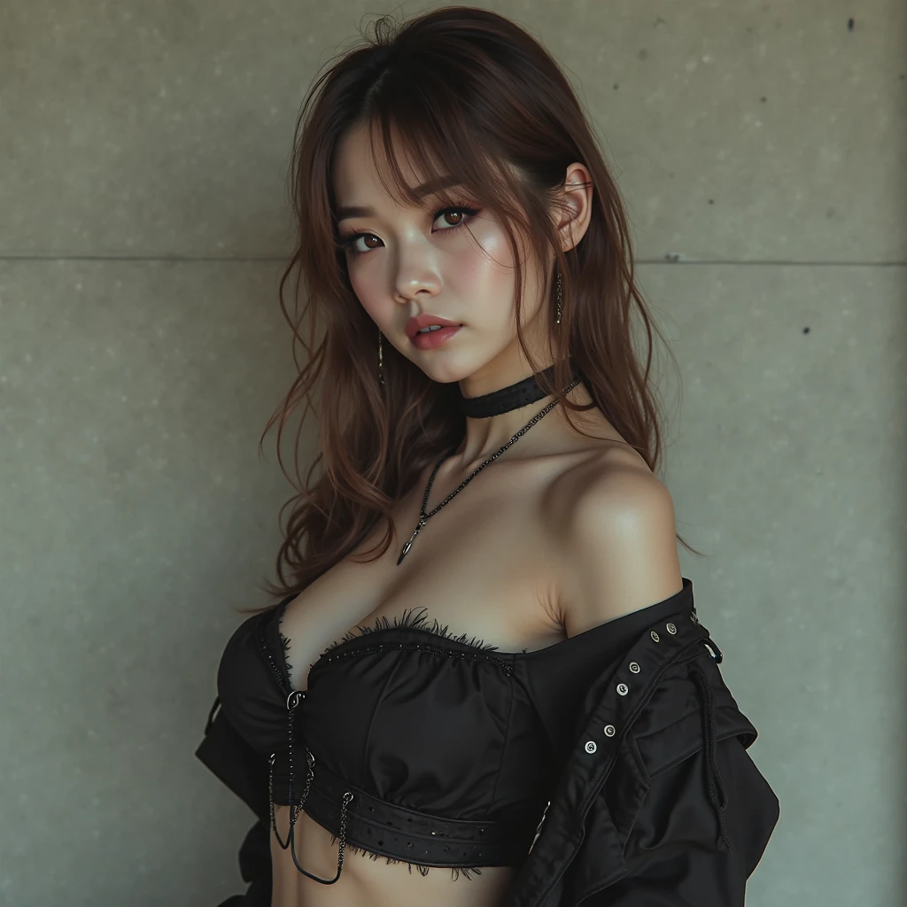 closeup，（fidelity：1.4）,（big chest：1.2）Super Hi-Res，cleavage，Outstanding details，navel，Highest image quality，